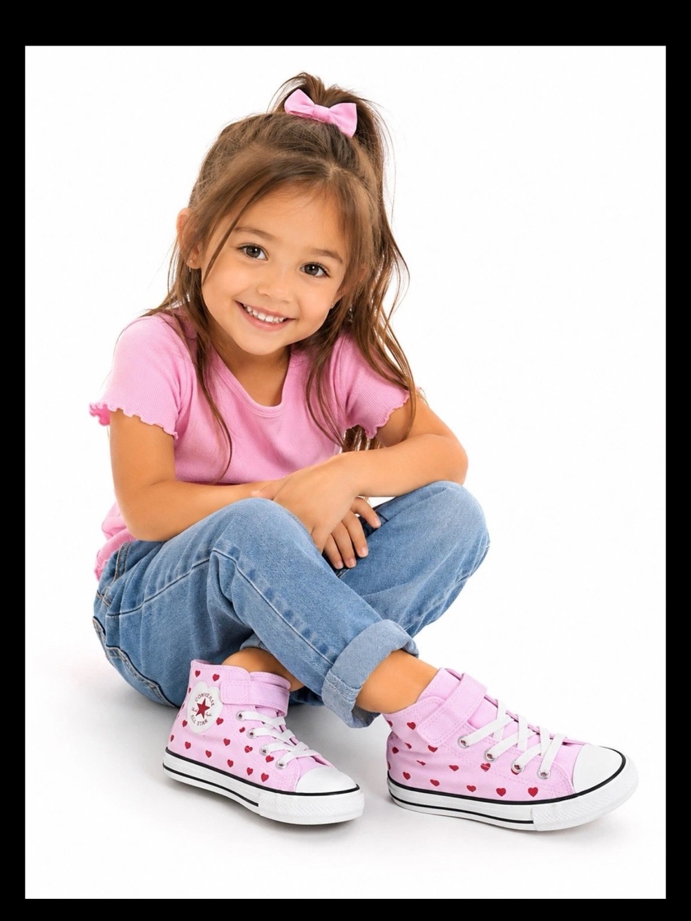 Converse Chuck Taylor All Star Hearts & Roses Easy On 13.5 Pink